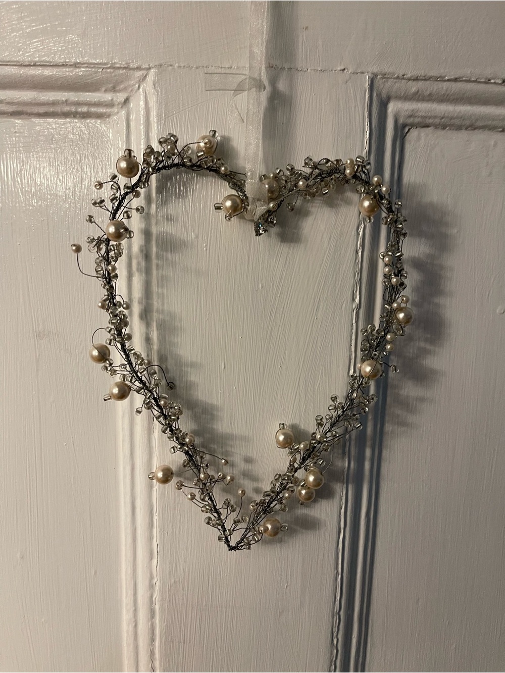 Heart wireTinsel Beads & Pearls Home Decoration Hanging